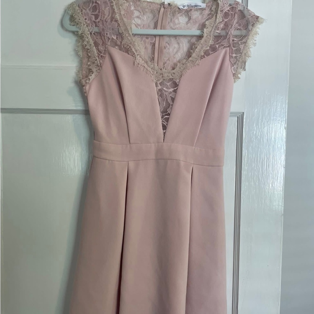 Elegant Pink Lace Dress
